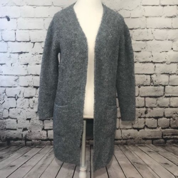 Lineamaglia Sweaters - NWOT Lineamaglia Fuzzy Gray Open Front Cardigan